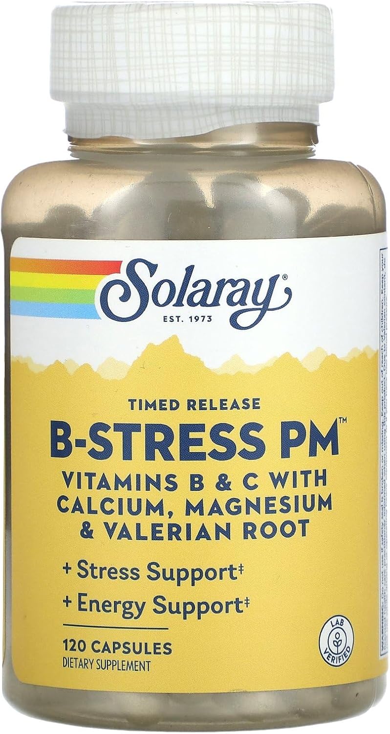 Natural Sleep Aid: Solaray B-Stress PM Supplement, 120 Count