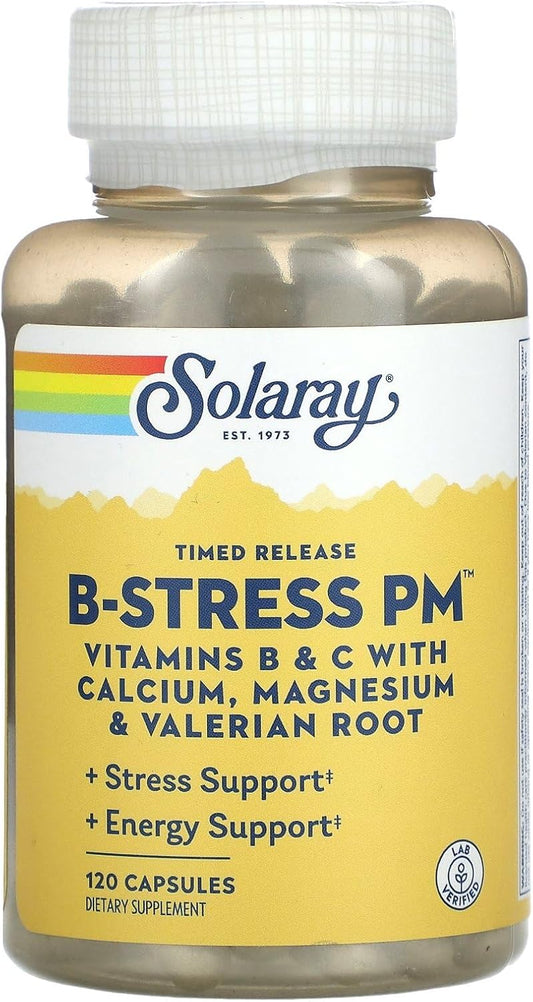 Natural Sleep Aid: Solaray B-Stress PM Supplement, 120 Count