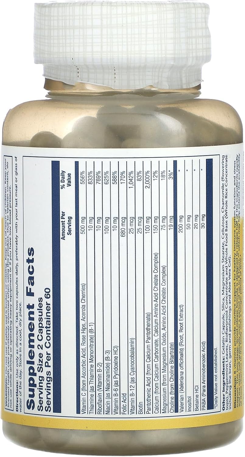 Natural Sleep Aid: Solaray B-Stress PM Supplement, 120 Count