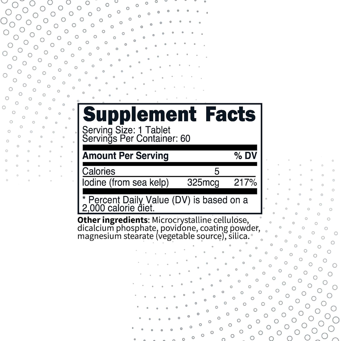 Natural Source of Iodine: Type Zero Clean Kelp Tablets (60 Servings, 325 MCG Per Serving) - Non-GMO & Gluten Free