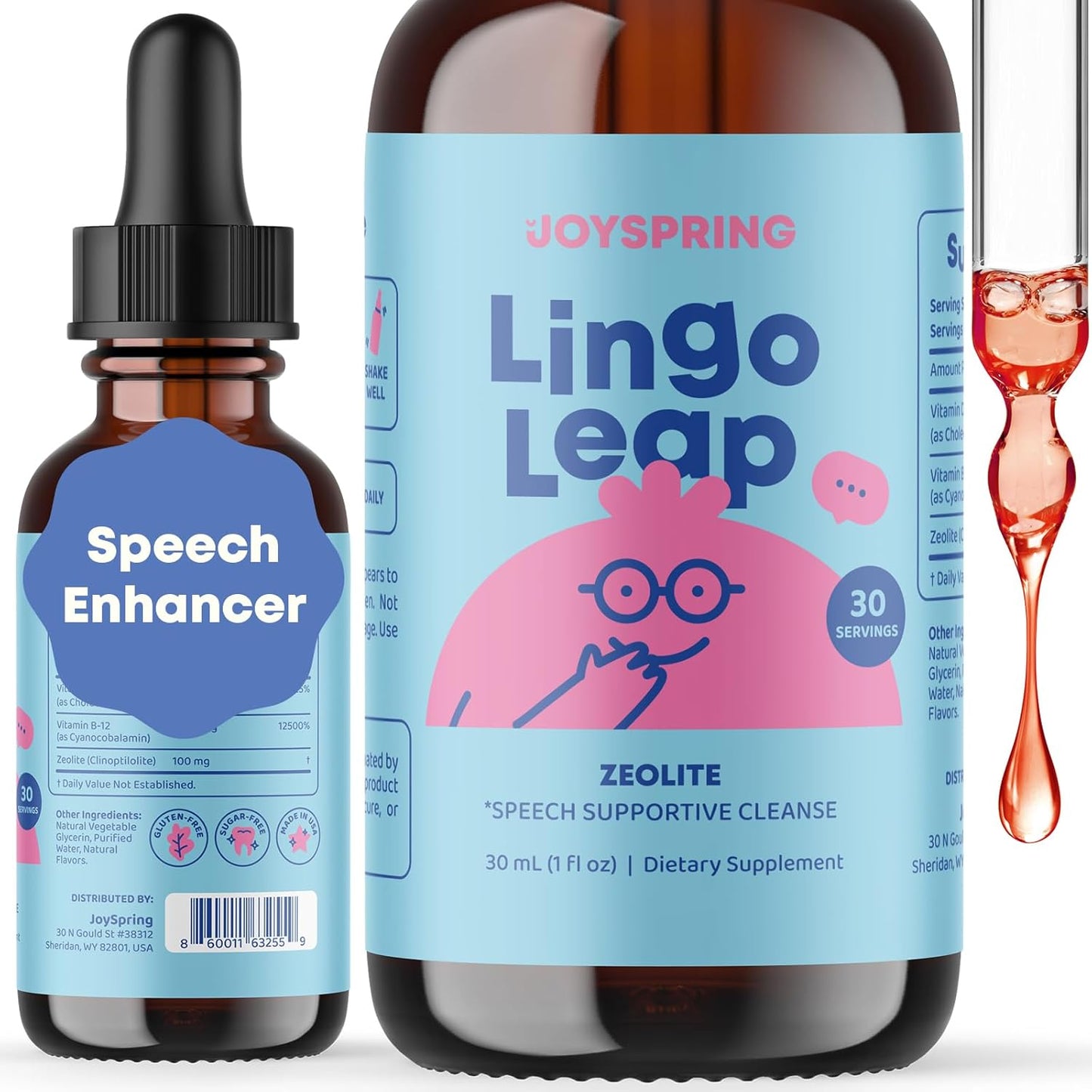 Natural Speech Delay Supplement and Genius Drops for Kids by JoySpring