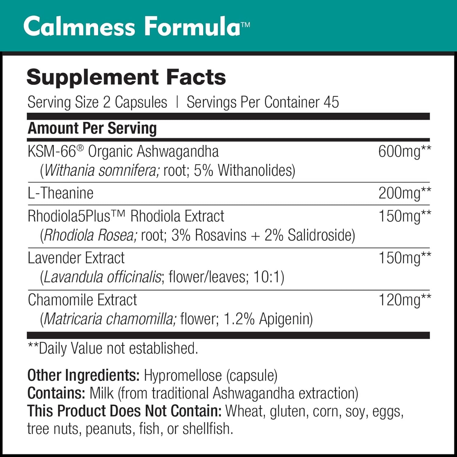 Natural Stress and Worry Support Supplement with KSM-66 Ashwagandha (90 Capsules) | Promotes Calm Mood | DailyNutra Formula for Effective Anxiety Relief