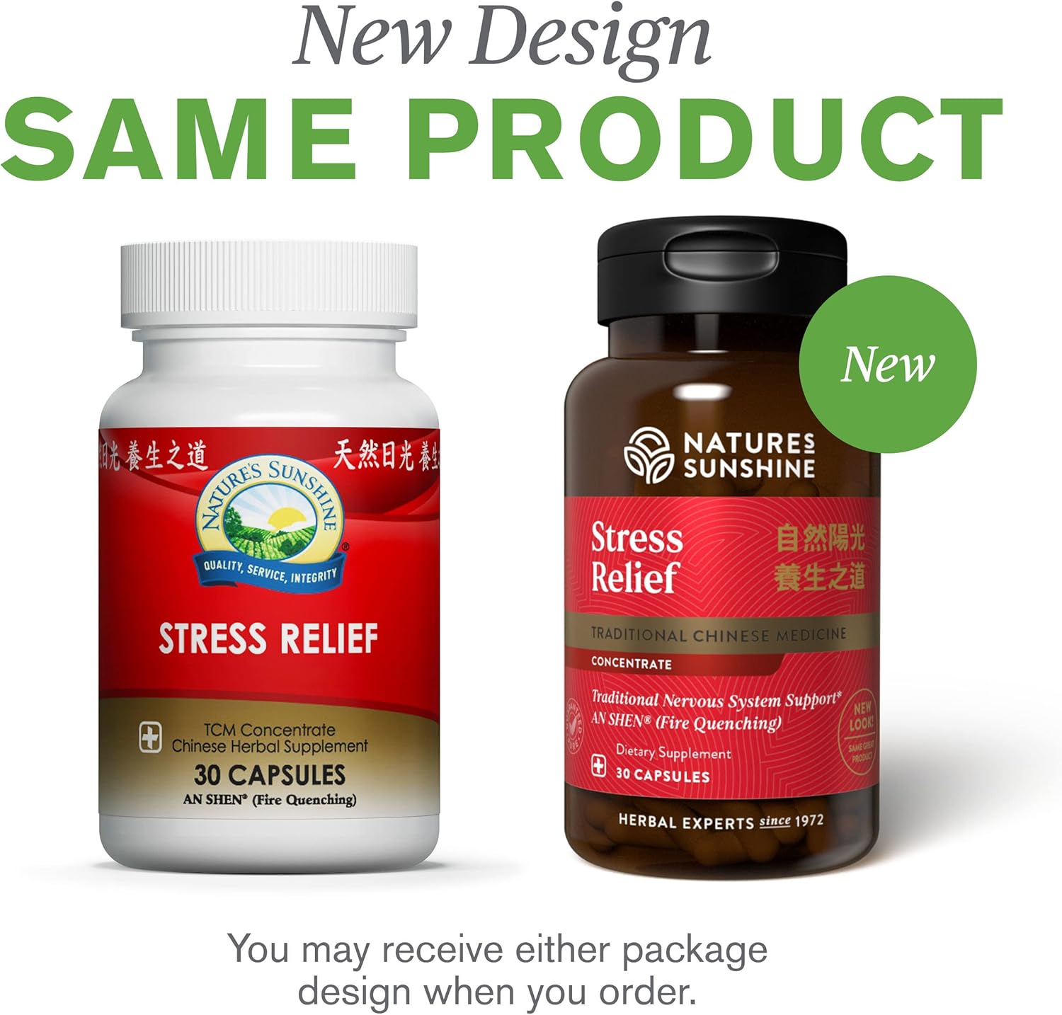 Natural Stress Relief Capsules with Chinese TCM Concentrate - Nourishes Nervous System, Supports Circulatory Health, 30 Caps