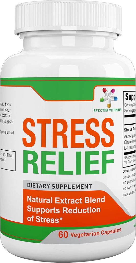 Natural Stress Relief Supplement for Adults with Ashwagandha and Herbal Formula - 60 Capsules, Focus and Energy Support - BoostGo Australia