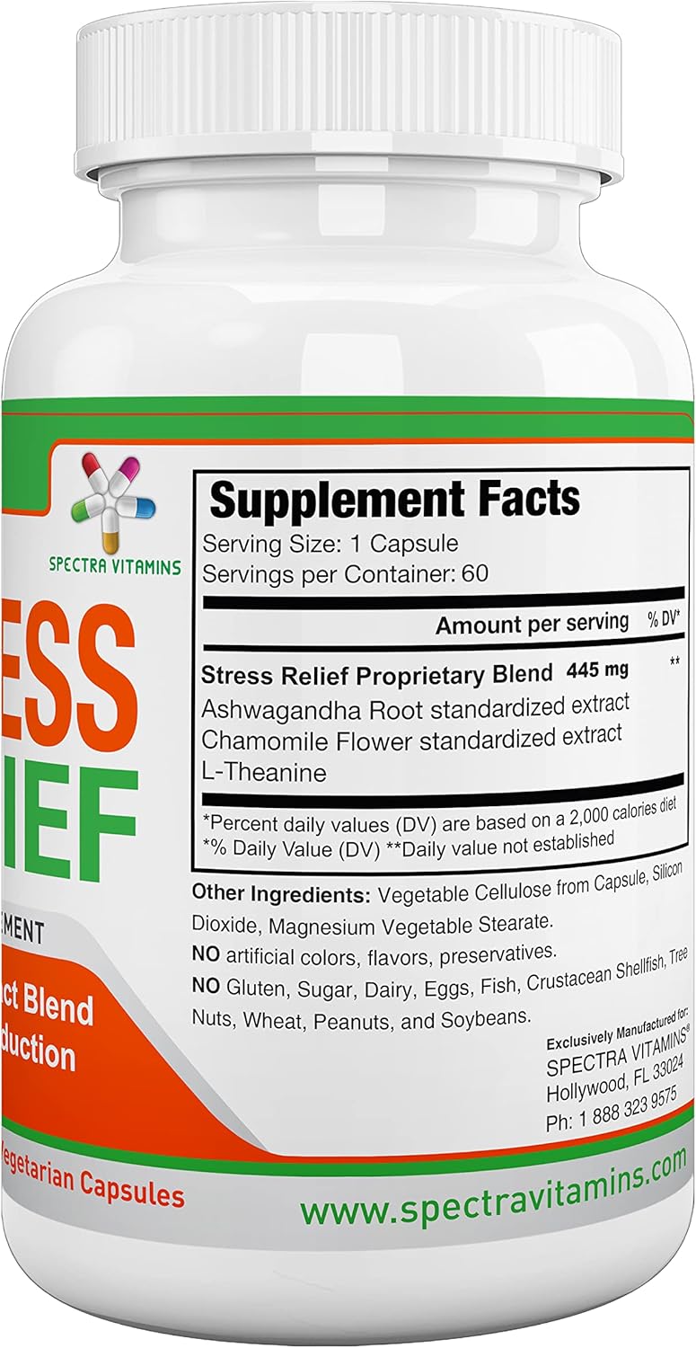 Natural Stress Relief Supplement for Adults with Ashwagandha and Herbal Formula - 60 Capsules, Focus and Energy Support - BoostGo Australia