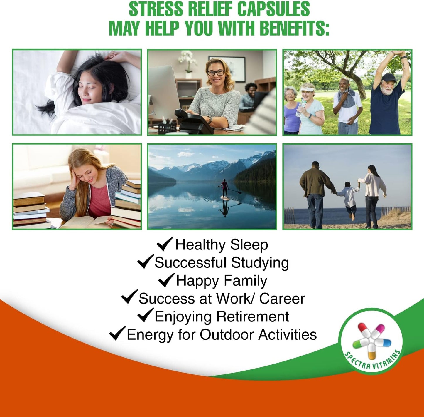 Natural Stress Relief Supplement for Adults with Ashwagandha and Herbal Formula - 60 Capsules, Focus and Energy Support - BoostGo Australia