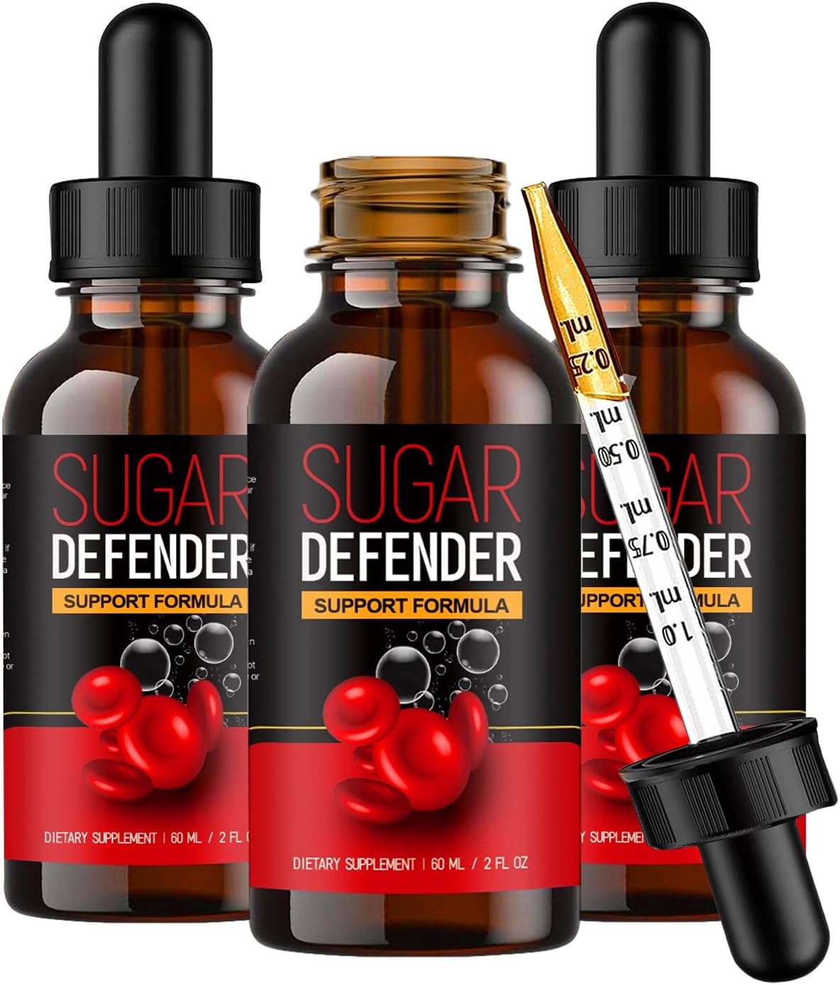 Natural Sugar Support Supplement Drops - Pack of 3 for Health