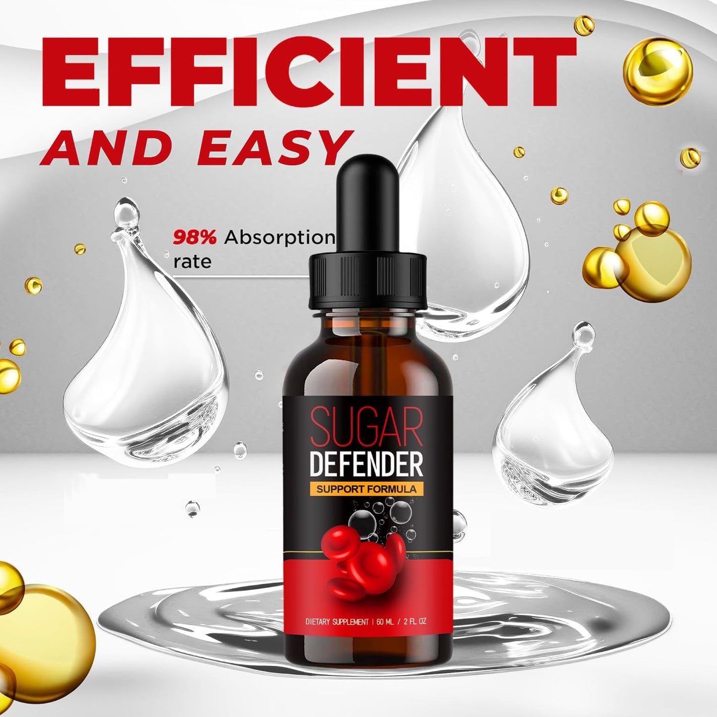 Natural Sugar Support Supplement Drops - Pack of 3 for Health