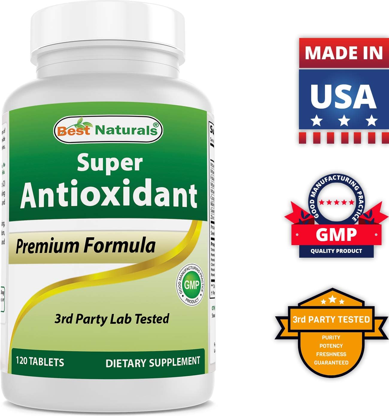 Natural Super Antioxidant Formula - 120 Tablets for Ultimate Health Support