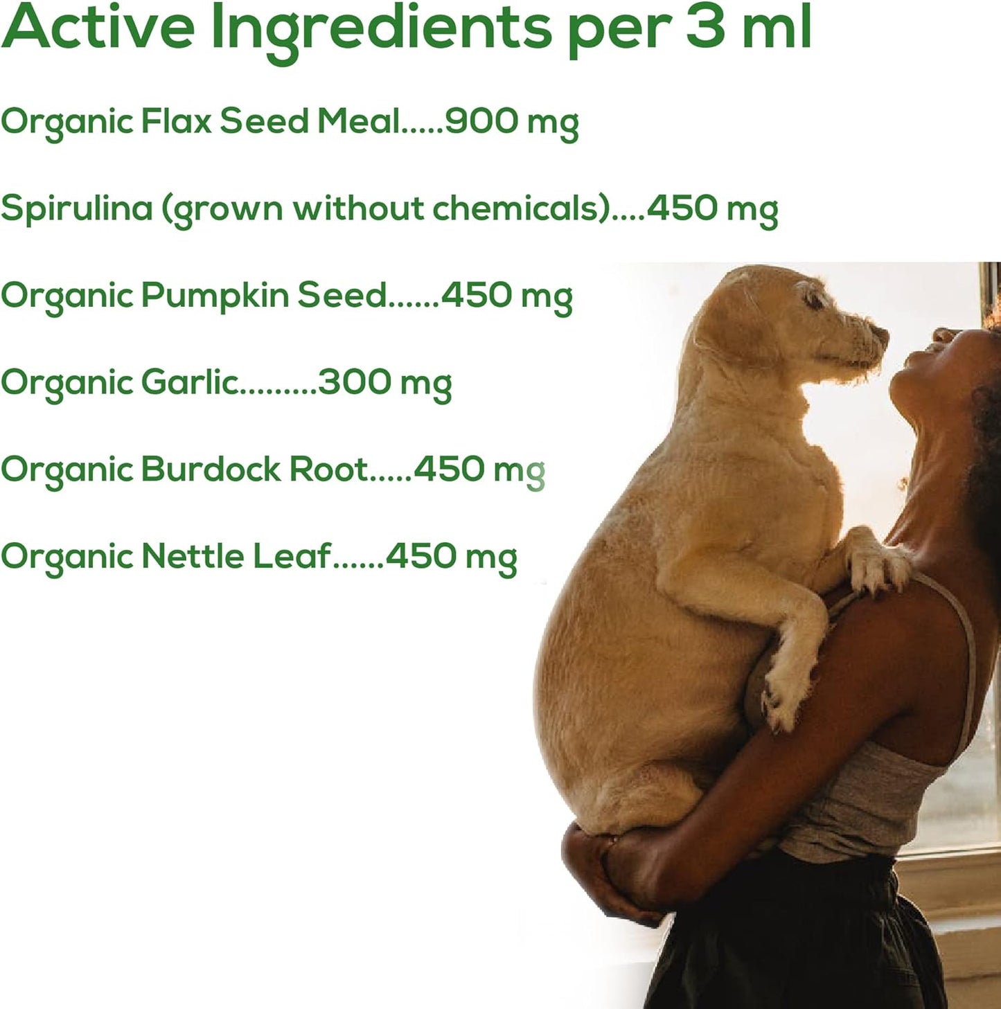 Natural Super Greens Powder Herbal Supplement for Dogs & Cats - 12 Oz - Spirulina, Antioxidants, Chlorophyll - Animal Essentials