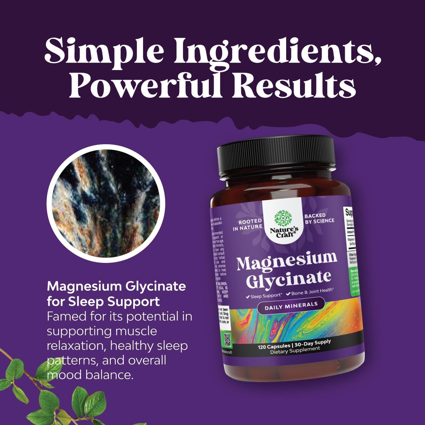 Natural Supplement Bundle: Magnesium Glycinate & Ashwagandha Root Powder Capsules for Sleep, Relaxation, Mood, and Immune Support