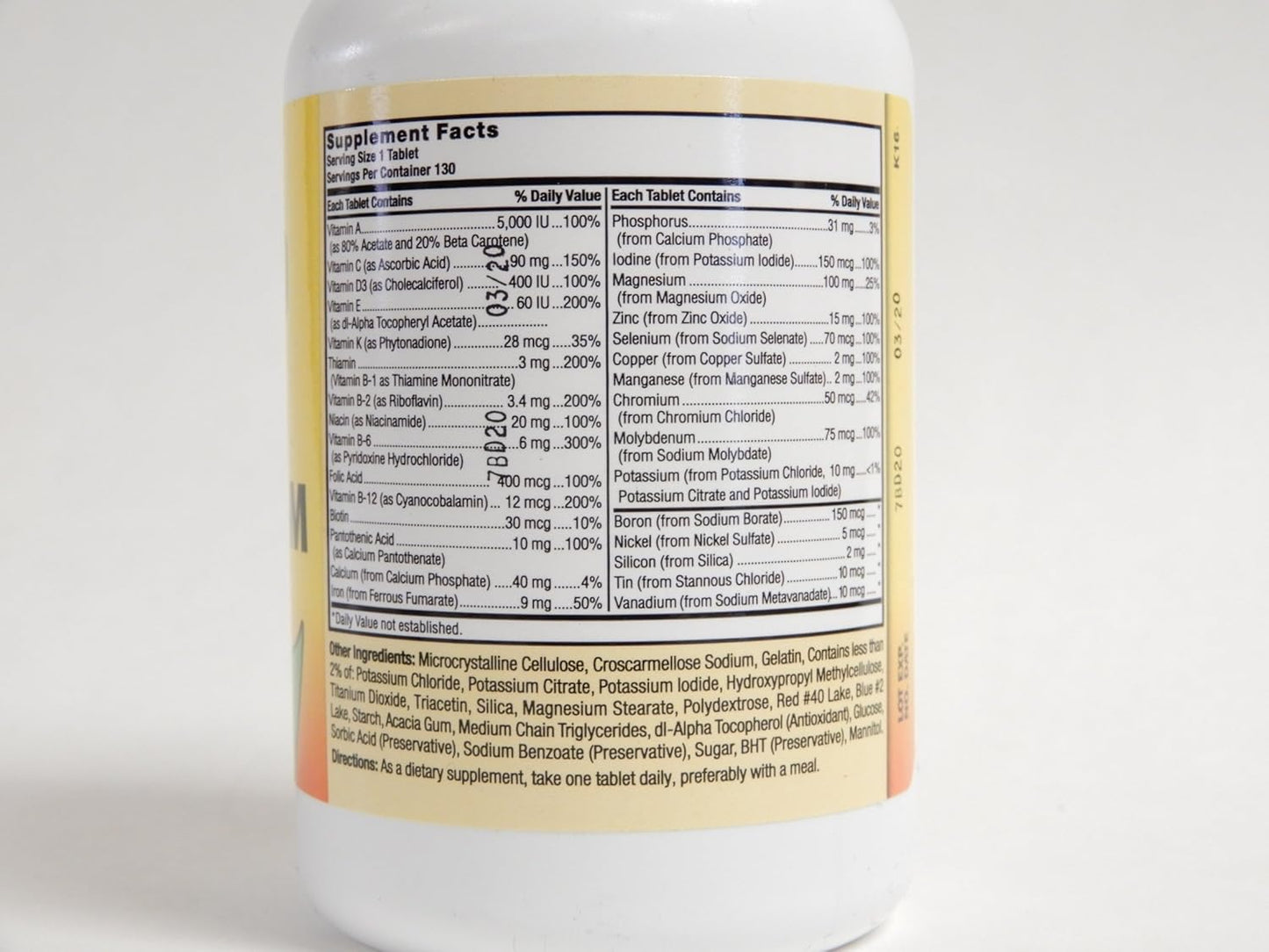 Natural Supplement with Vitamin B and Vitamin E for Boosting Immune System and Providing Energy - 130 Tablets