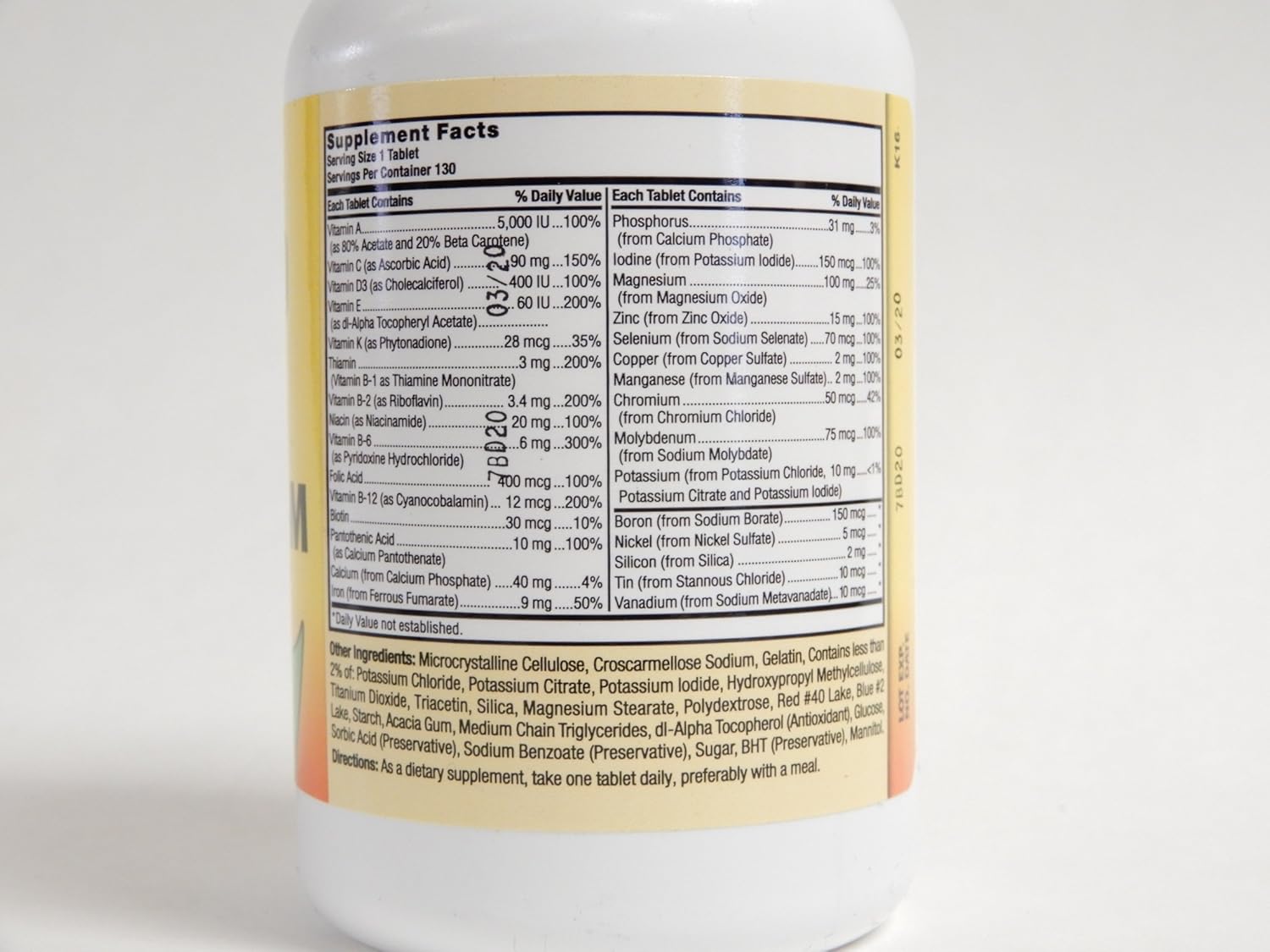 Natural Supplement with Vitamin B and Vitamin E for Boosting Immune System and Providing Energy - 130 Tablets