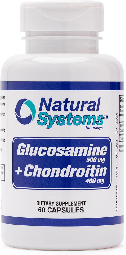 Natural Systems Naturasys Glucosamine Chondroitin Capsules - Joint Support Supplement - Vegan Formula - 60 Capsules