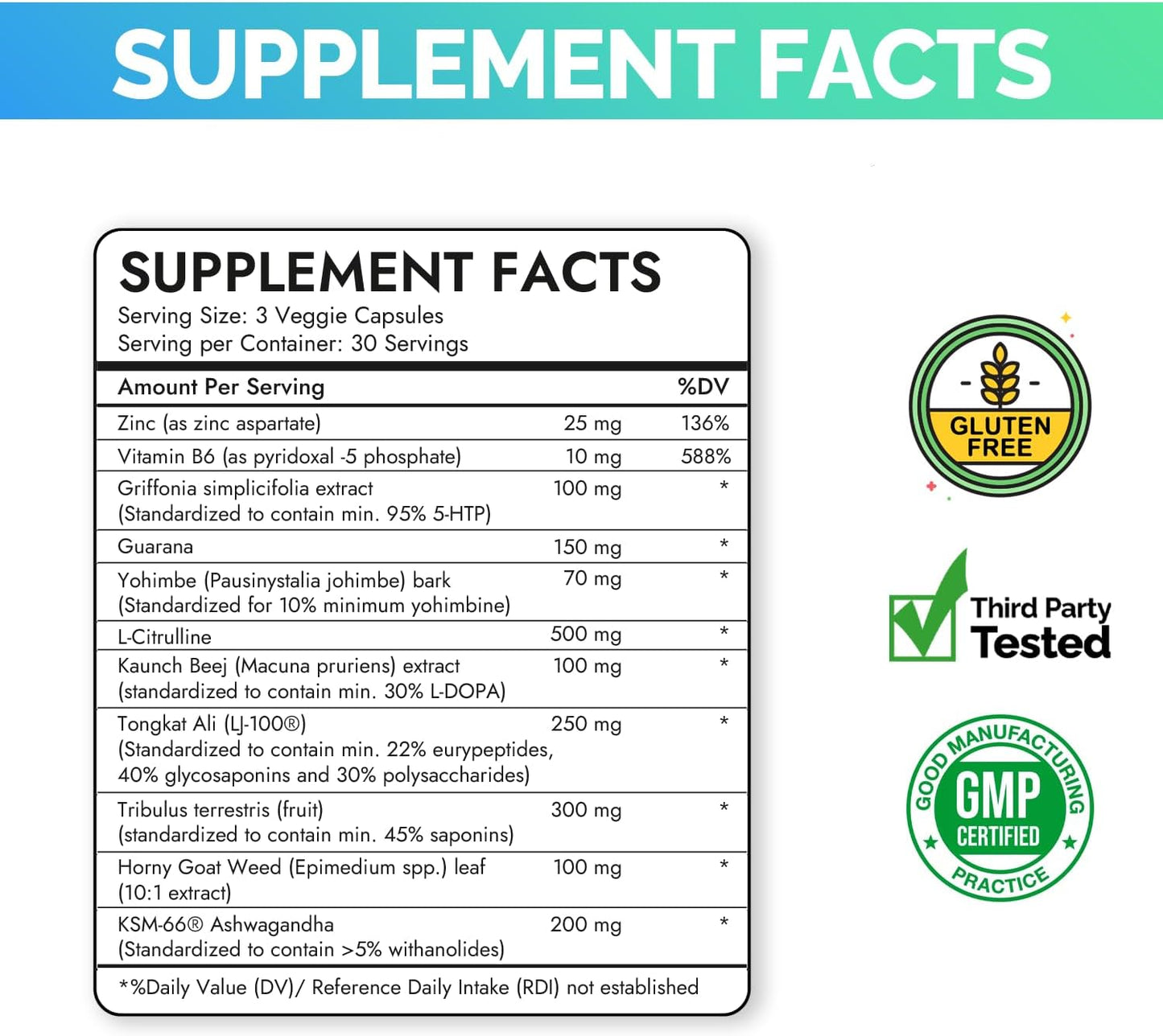 Natural T-Booster for Men - Energy & Vitality Support, 90 Veggie Capsules by EchoHeals CEUTICALS