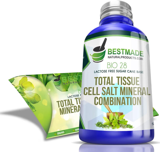 Natural Total Tissue Cell Salt Mineral Combination for Nutrient Absorption, Energy, Sleep, and Vitality | Vegan Bio 28, Lactose Free, Sugar Cane Based