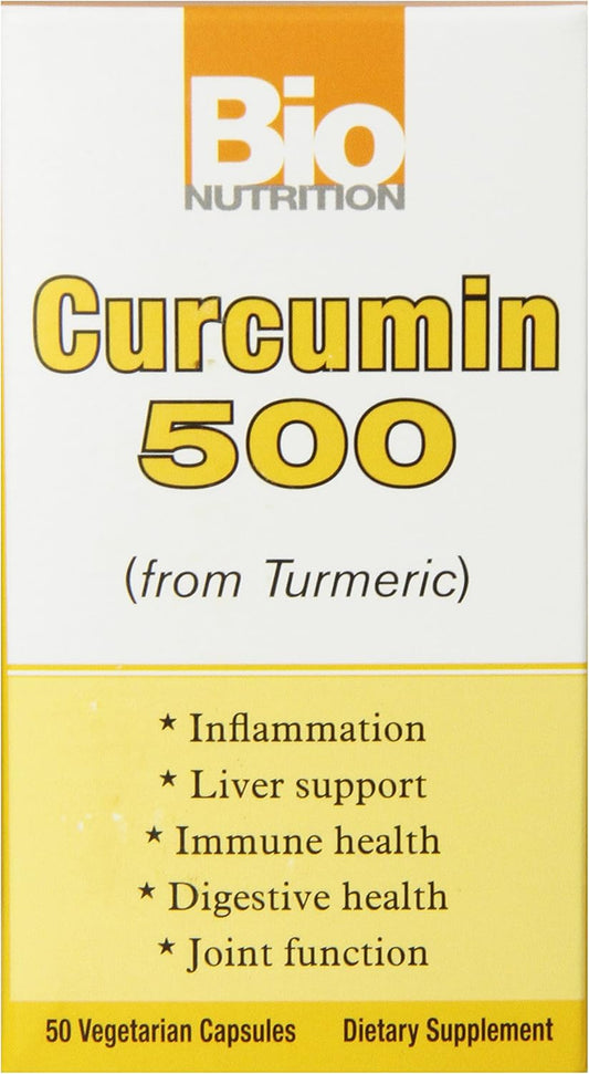 Natural Turmeric Curcumin 500mg Capsules - 50 Vegetarian Capsules
