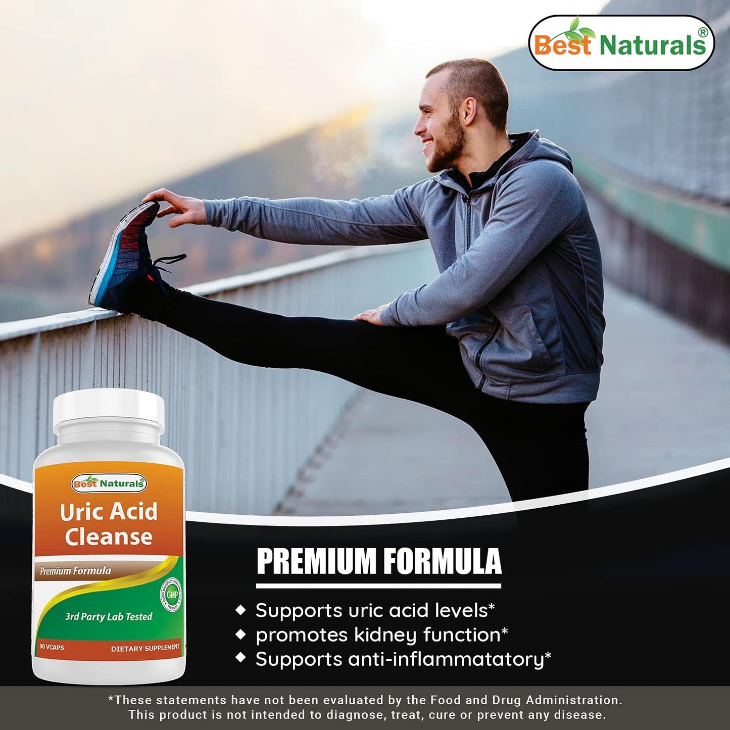 Natural Uric Acid Cleanse Vitamins for Men and Women - 180 Veggie Capsules