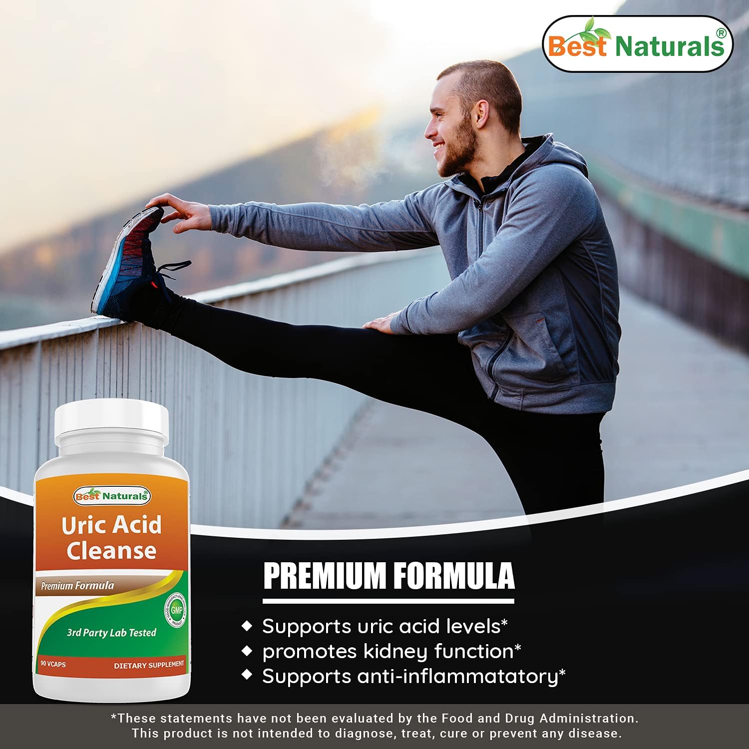 Natural Uric Acid Cleanse Vitamins for Men and Women - 180 Veggie Capsules