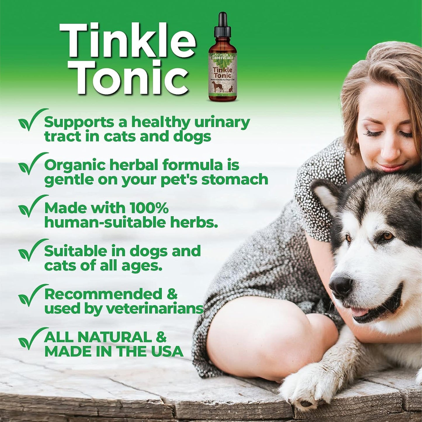 Natural Urinary Tract Supplement for Dogs & Cats - Support Bladder & Kidney Health - 2 Fl Oz