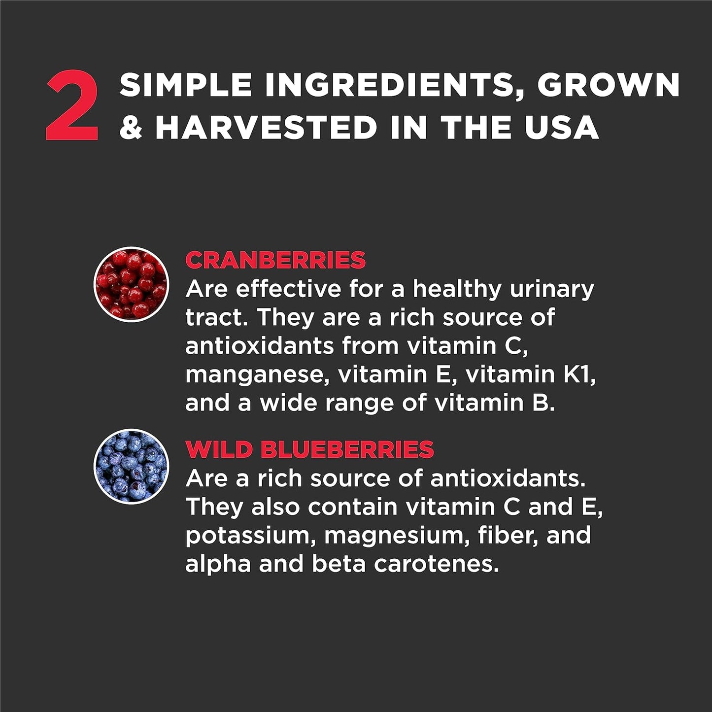 Natural Urinary Tract Supplements for Dogs & Cats with US & Canadian Blueberry & Cranberry Powder - Supports UTI, Kidney & Bladder Health - Made in USA - 2.64 oz