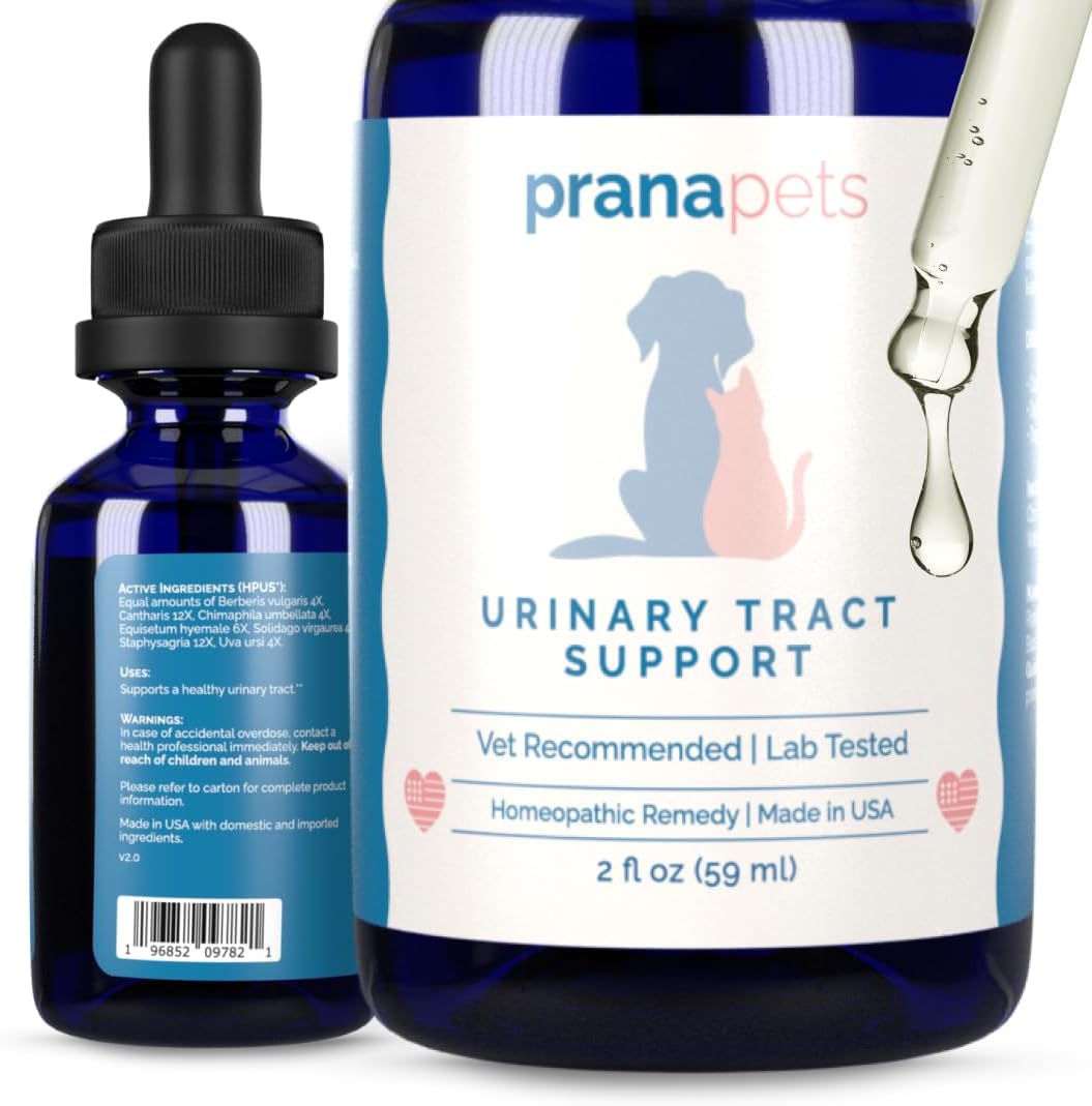 Natural Urinary Tract Support Liquid Supplement for Pets - Dog & Cat Bladder Health - PranaPets Supplement