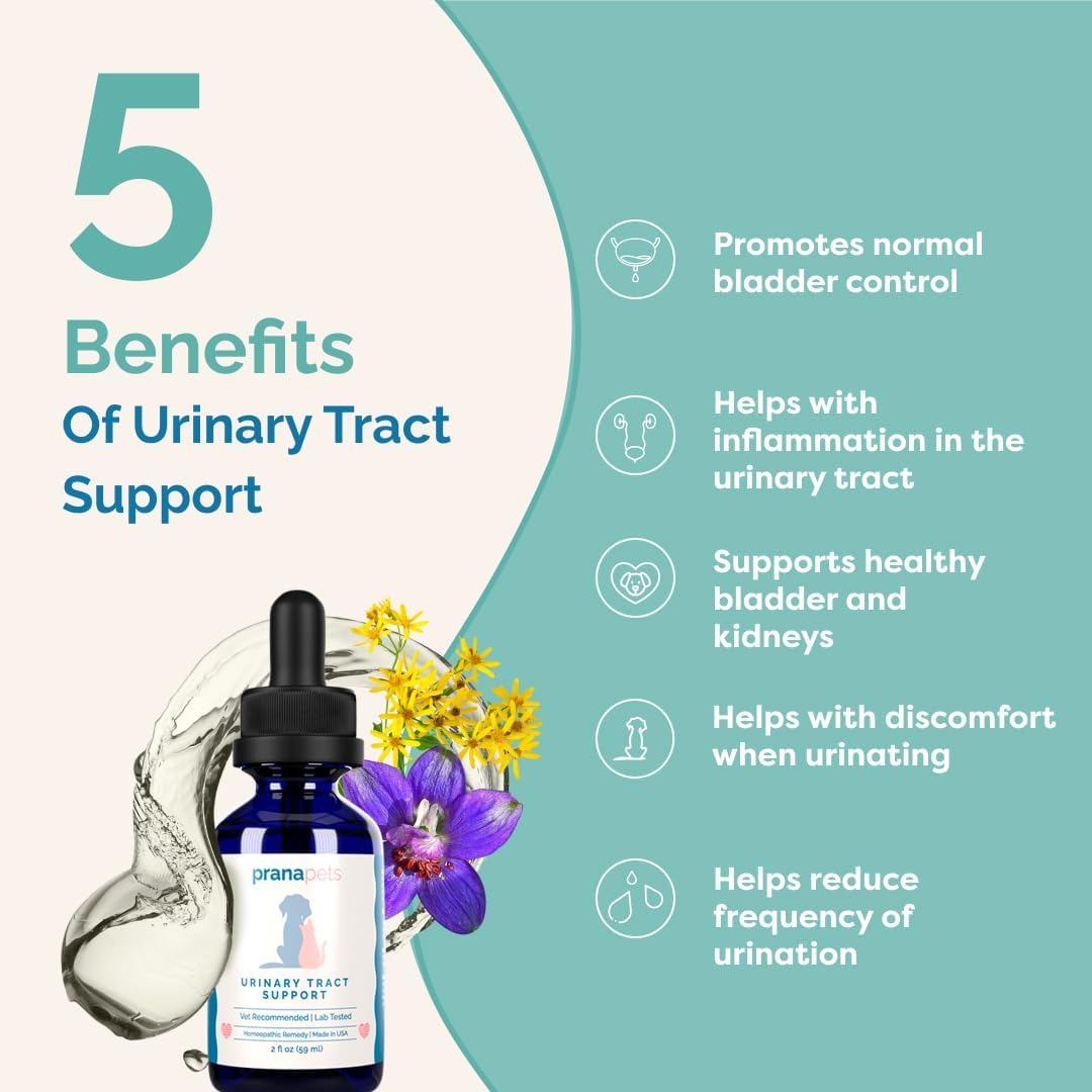 Natural Urinary Tract Support Liquid Supplement for Pets - Dog & Cat Bladder Health - PranaPets Supplement