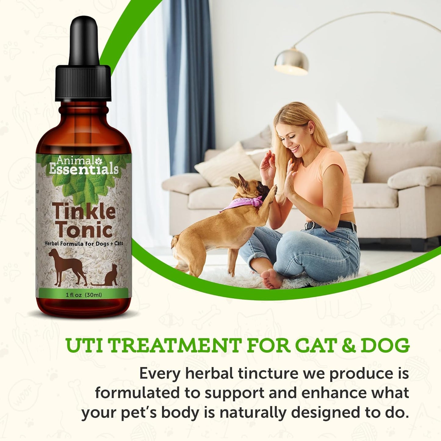 Natural Urinary Tract Support Supplement for Dogs & Cats - Herbal Formula for Bladder Health - 1 fl oz
