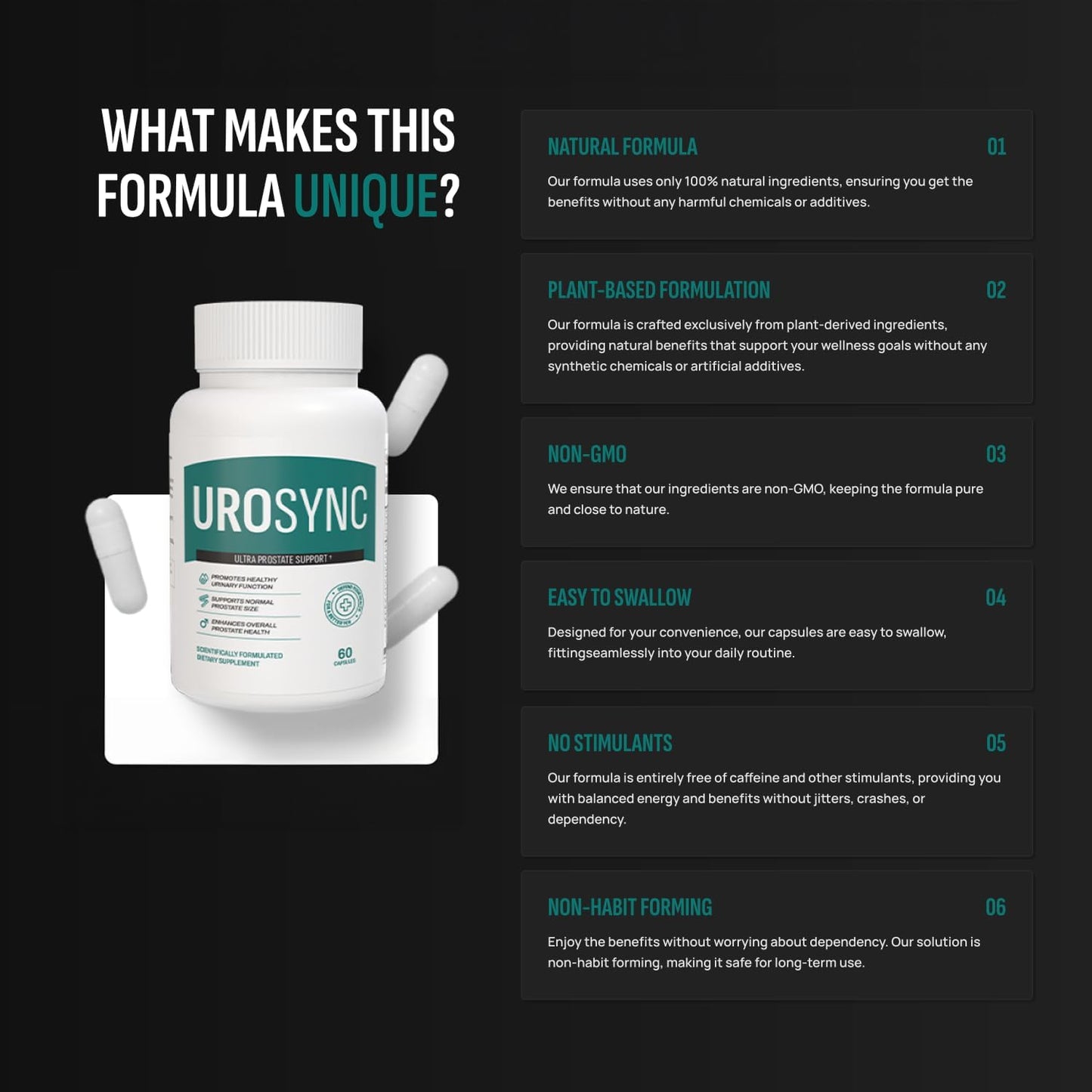 Natural UroSync Capsules with Saw Palmetto, Vitamin B6, Zinc, and Selenium - Supports Sleep & Wellness - Made in USA - Non-GMO - 60 Capsules