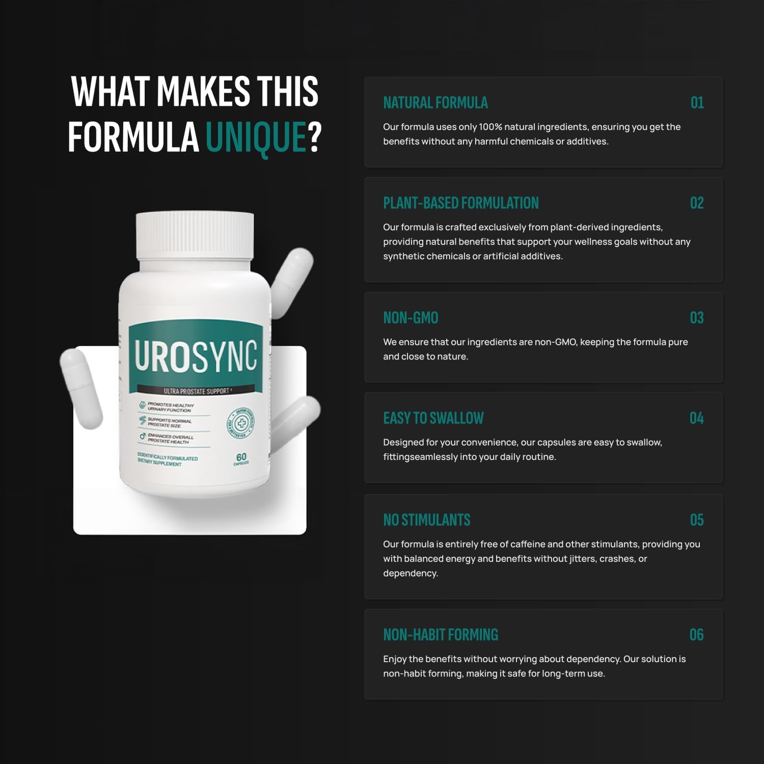 Natural UroSync Capsules with Saw Palmetto, Vitamin B6, Zinc, and Selenium - Supports Sleep & Wellness - Made in USA - Non-GMO - 60 Capsules