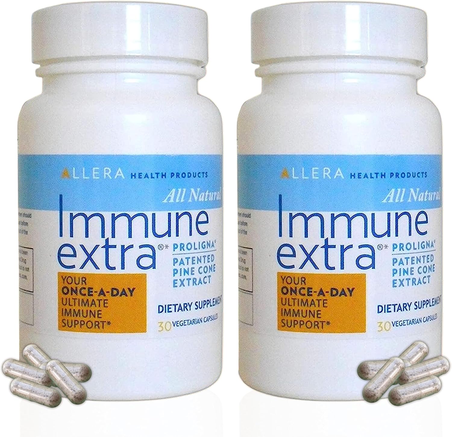 Natural Vegan Immune Support Supplement with Pine Cone Extract - ProLigna Plant Based Capsules - Organic Harvested from Wild Trees - 30 Caps, 2-Pack