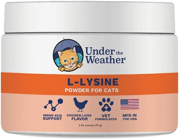 Natural Vet Formulated L-lysine Powder Cat Supplement for Immune Support (2.54 Oz)