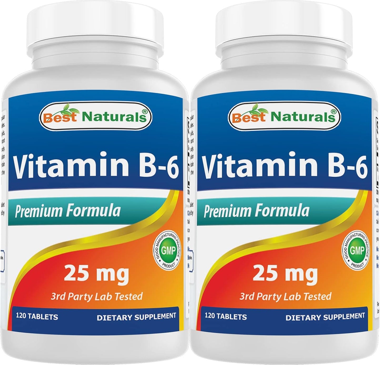 Natural Vitamin B6 25mg Supplement - 240 Tablets for Energy & Metabolism Support