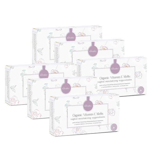 Natural Vitamin E Vaginal Suppositories for Dryness & Menopause, Moisturizing & Limited Ingredients, 70 Melts + Applicator