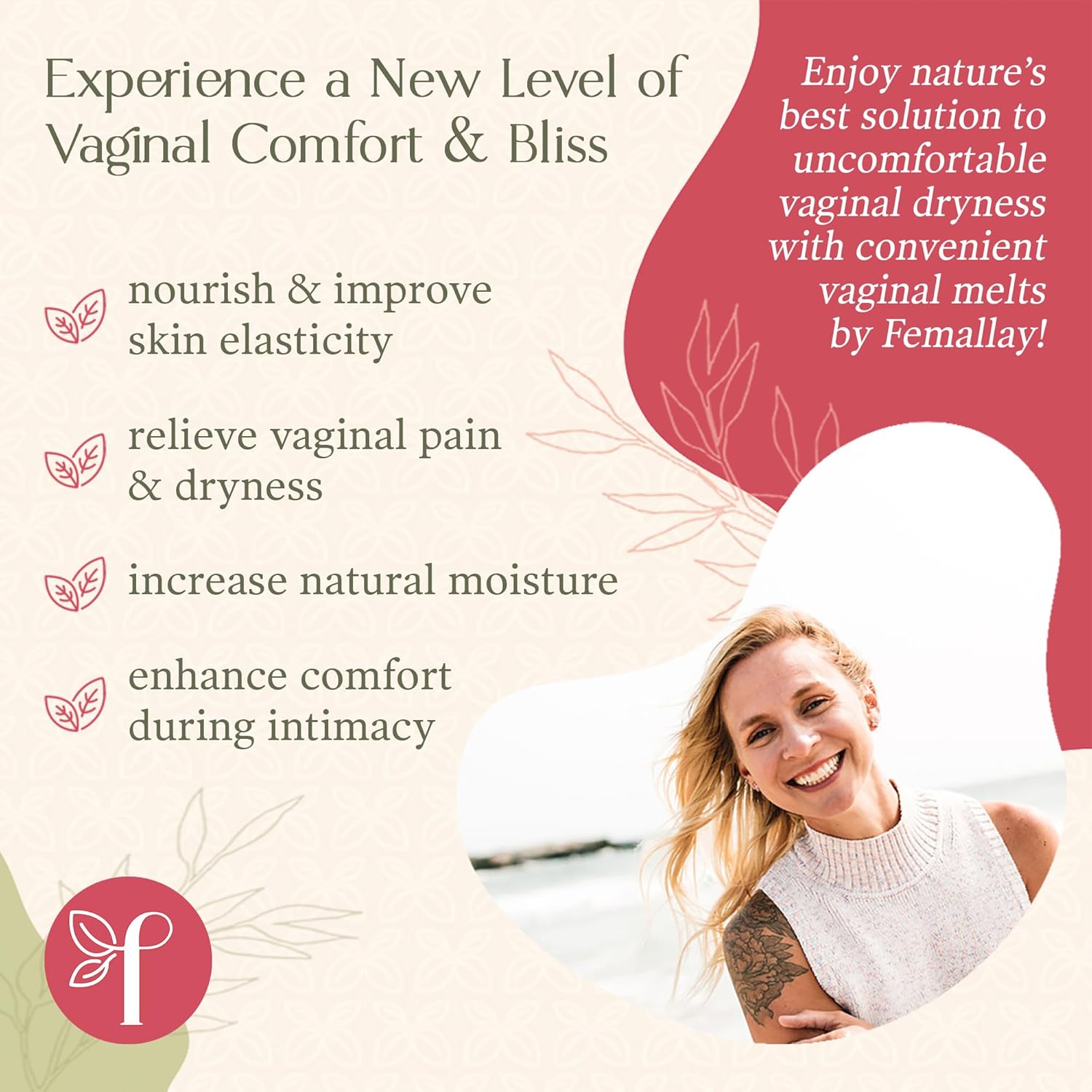 Natural Vitamin E Vaginal Suppositories for Dryness & Menopause, Moisturizing & Limited Ingredients, 70 Melts + Applicator