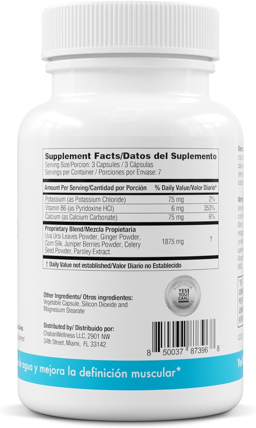 Natural Water Lipo Pills with Electrolytes & Vitamins - Diuretic Cleanse for Water Retention - Gluten-Free, 42 Capsules