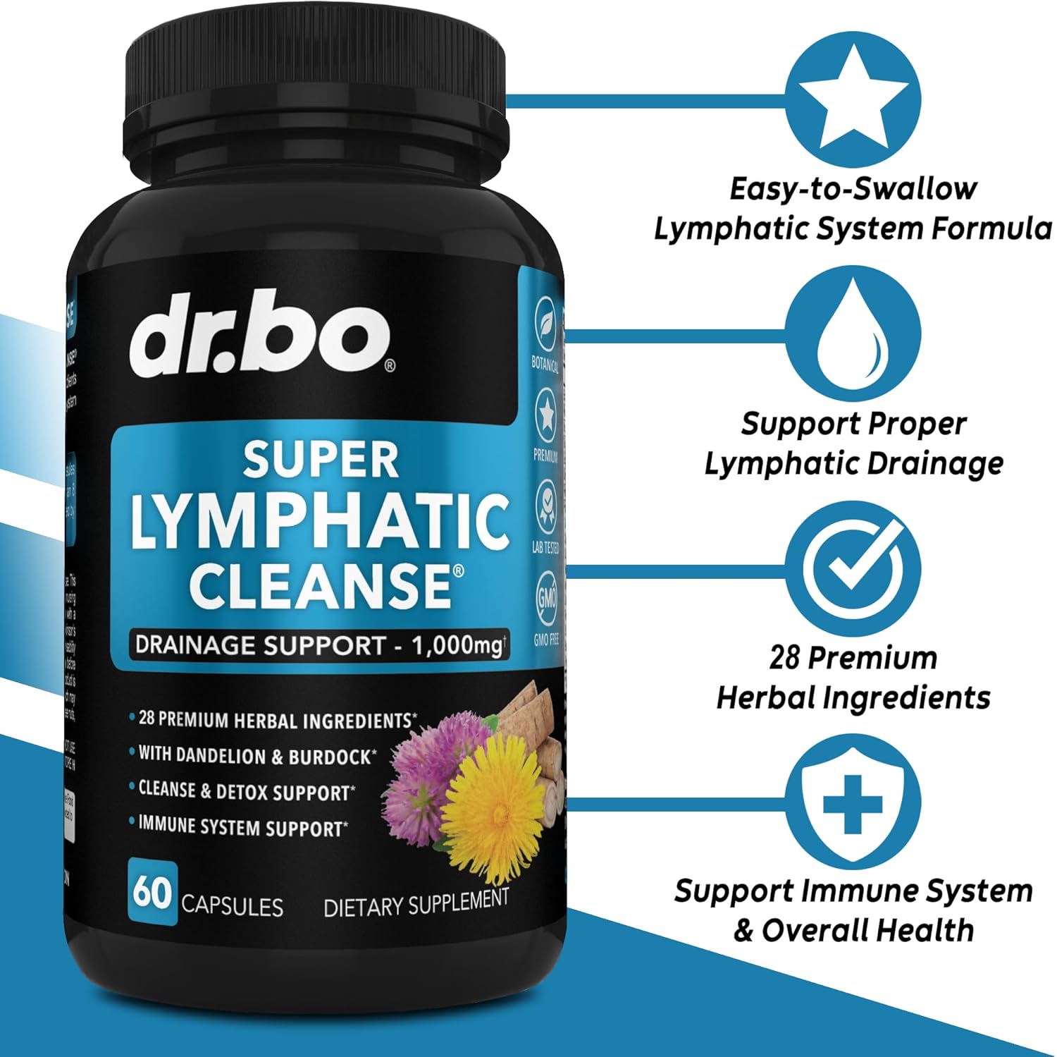 Natural Water Retention & Lymphatic Support Supplement - Diuretics & Cleanse Drops for Fluid Detox & System Support