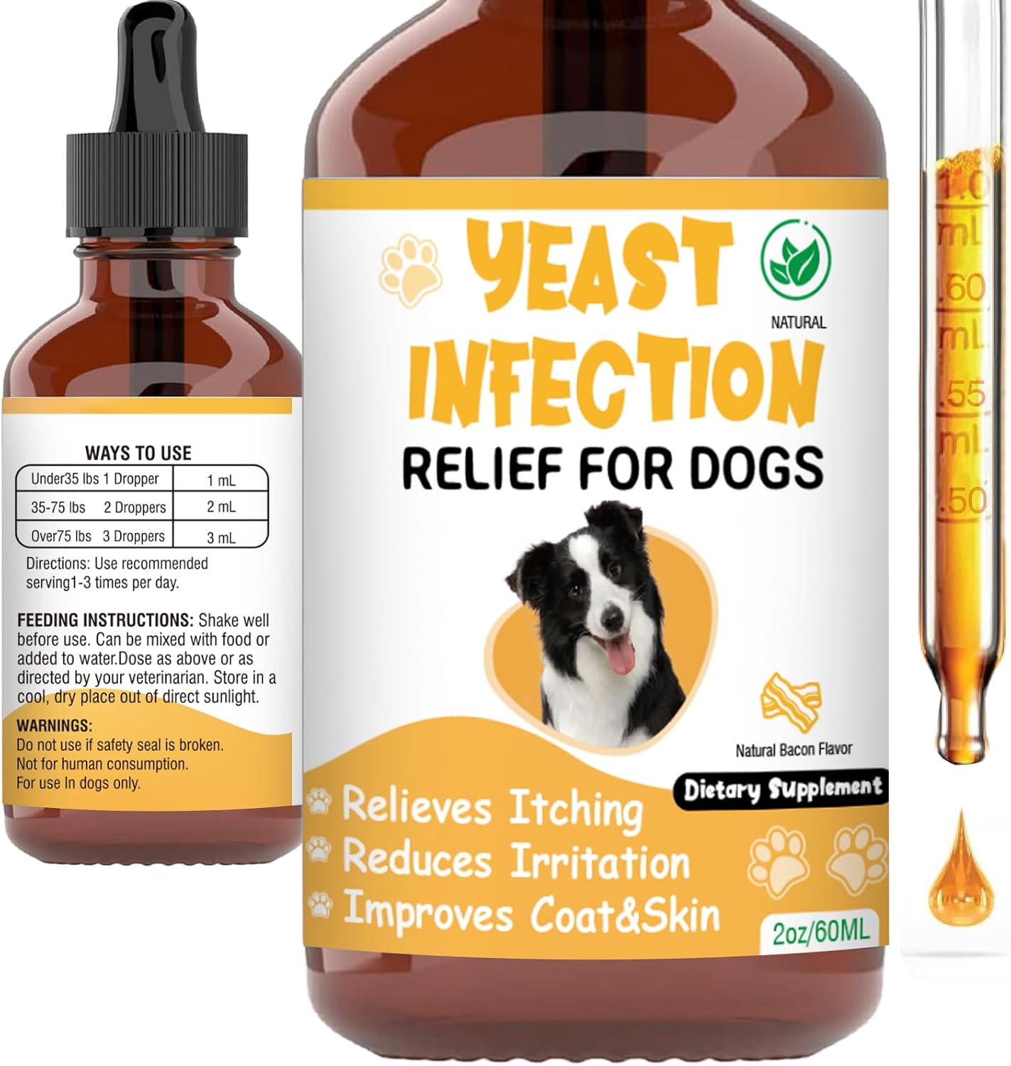 Natural Yeast Infection Treatment for Dogs - Supports Itch, Inflammation, Allergy Relief & More - Dog Ear Infection Relief