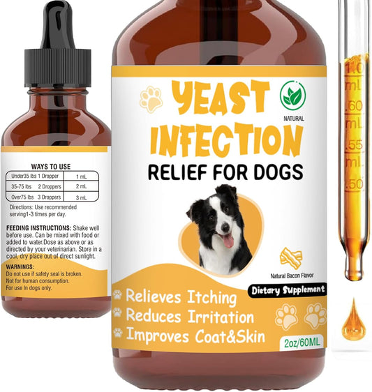 Natural Yeast Infection Treatment for Dogs - Supports Itch, Inflammation, Allergy Relief & More - Dog Ear Infection Relief