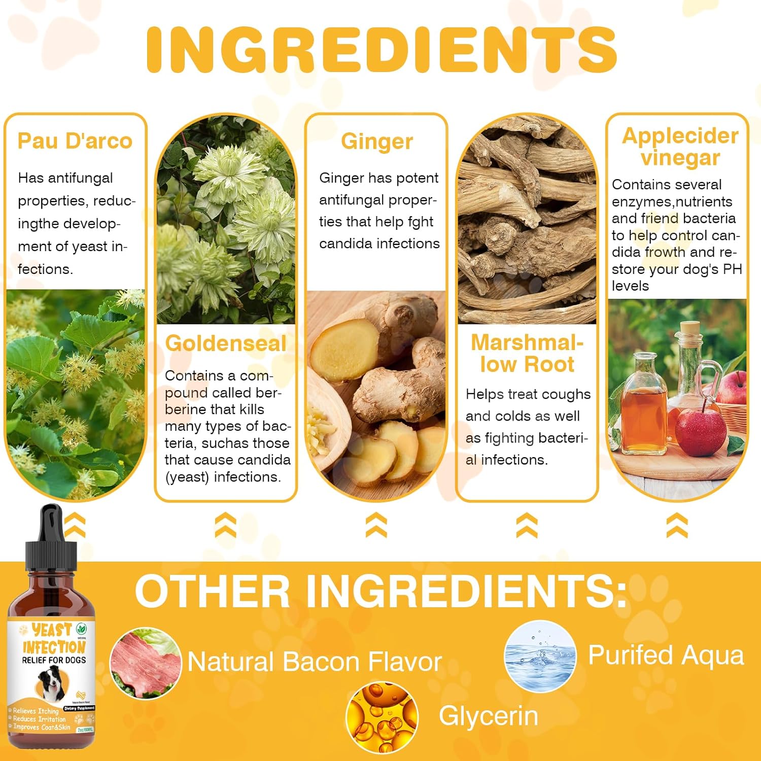 Natural Yeast Infection Treatment for Dogs - Supports Itch, Inflammation, Allergy Relief & More - Dog Ear Infection Relief