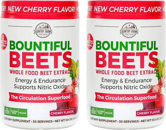 Naturally Boost Circulation with COUNTRY FARMS Cherry Beet Powder - 60 Servings