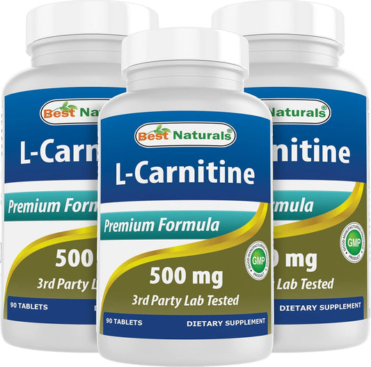 Naturally Boost Energy with Best Naturals L-Carnitine Tartrate 500 mg Tablets - 270 Count