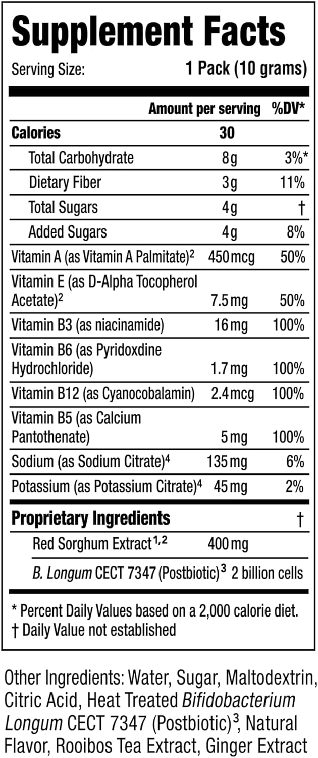 Naturally Boost Immune System & Recovery with Postbiotics, Electrolytes, and Vitamins in Single Serve Powder Packets