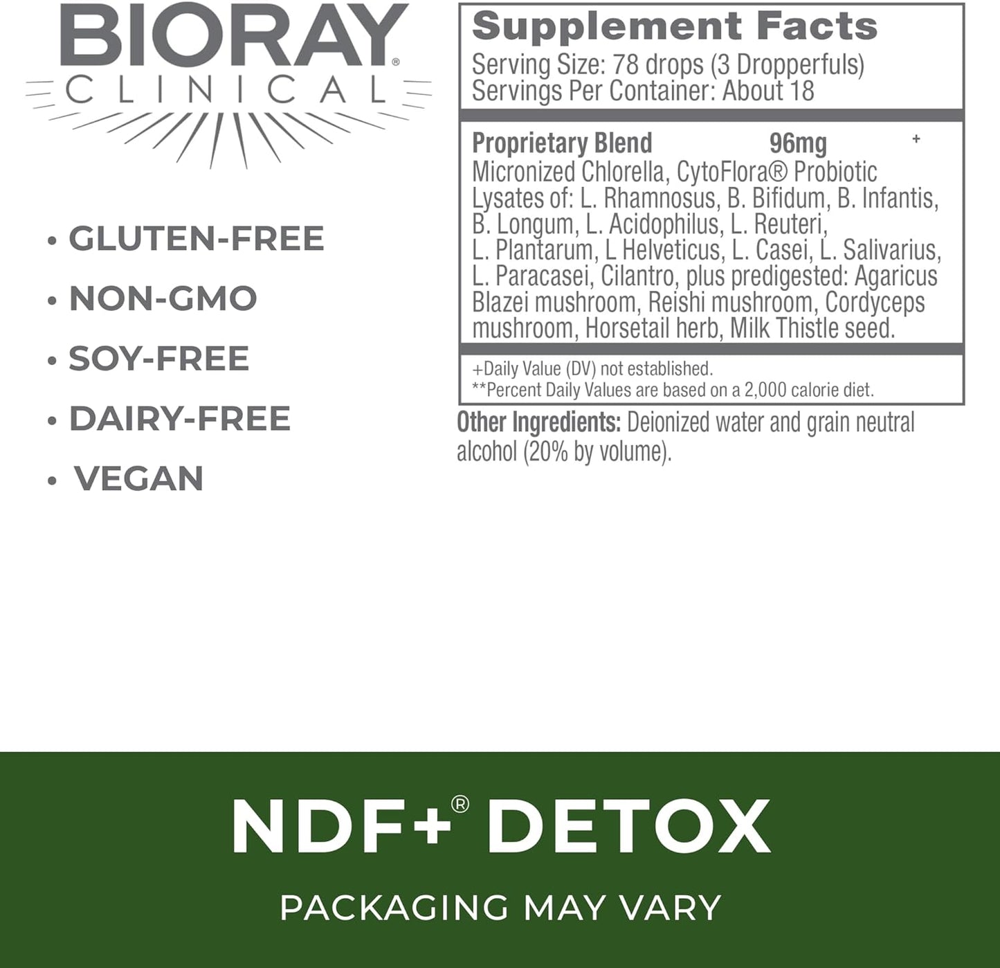 Naturally Remove Toxins with BIORAY Clinical NDF Plus - 1 fl oz - Non-GMO, Vegetarian, Gluten Free