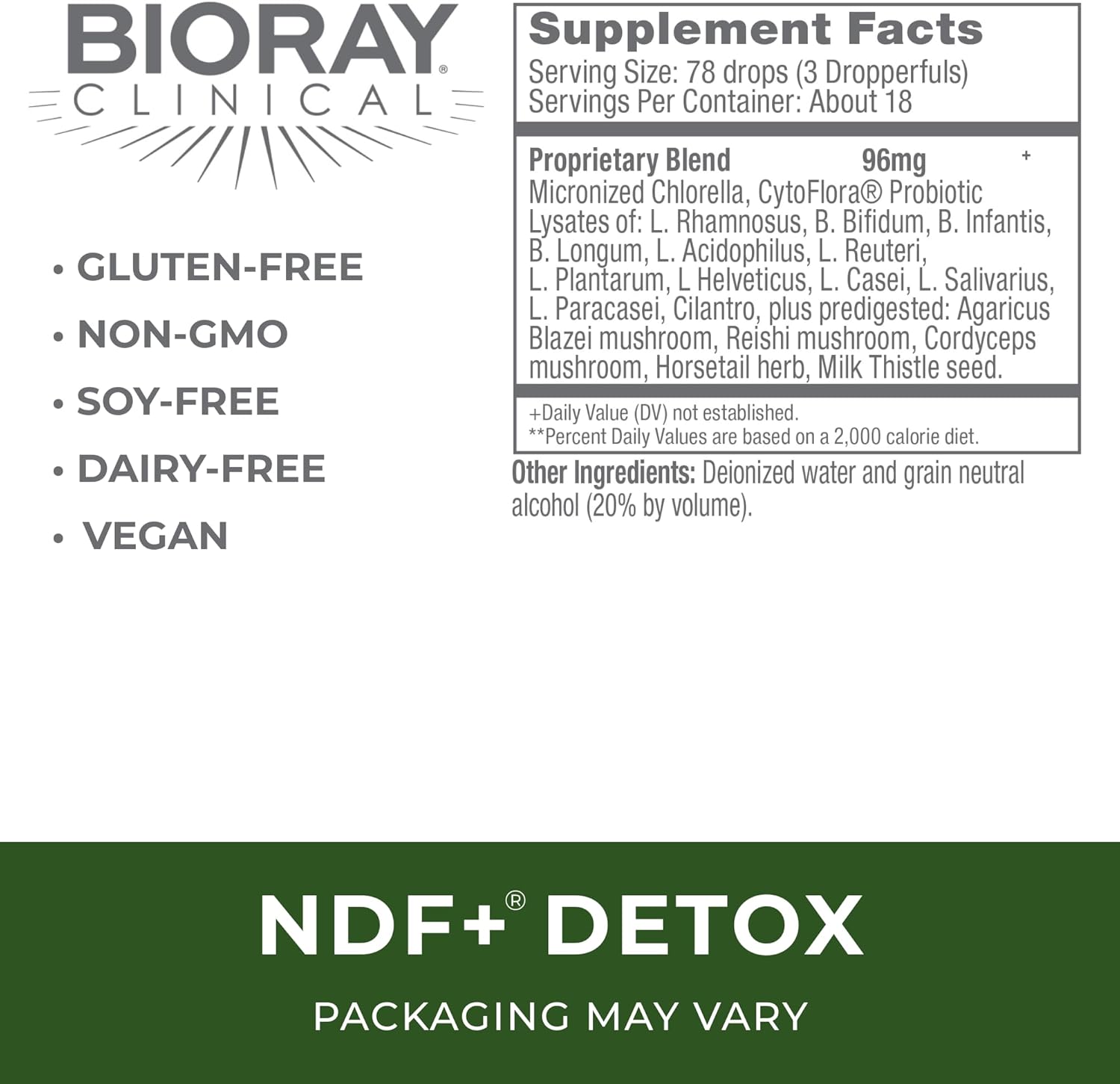 Naturally Remove Toxins with BIORAY Clinical NDF Plus - 1 fl oz - Non-GMO, Vegetarian, Gluten Free