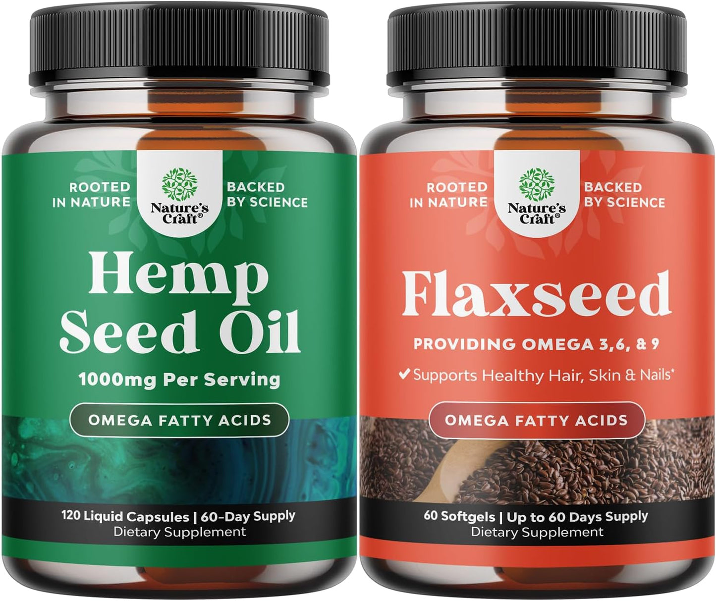 Naturalmetabolism boosterSeed Oil & Omega Flaxseed Softgels Bundle - Joint Support & Omega 3 6 9 Supplement for Hair, Skin, Nails