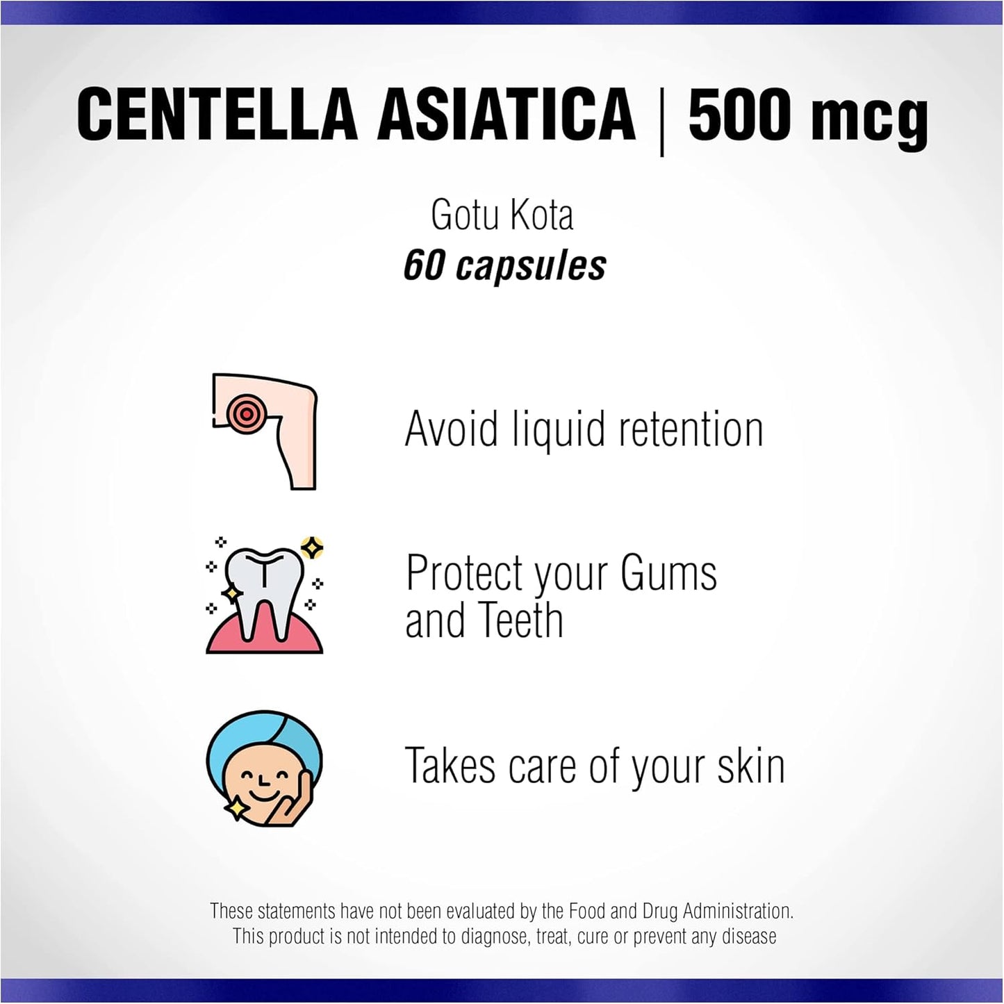 Naturasys Centella Asiatica Capsules 500mg - 60 Capsules for Skin Moisturization and Mental Clarity - Gotu Kola Herb Extract Supplement by Natural Systems - BoostGo Australia