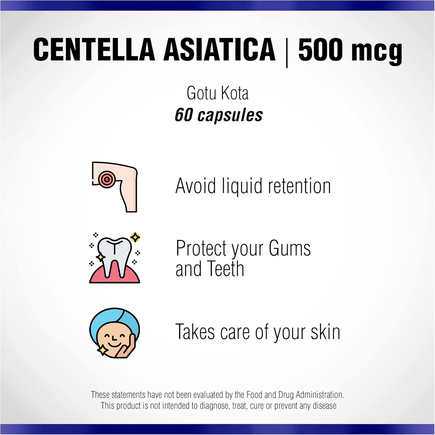 Naturasys Centella Asiatica Capsules 500mg - 60 Capsules for Skin Moisturization and Mental Clarity - Gotu Kola Herb Extract Supplement by Natural Systems - BoostGo Australia