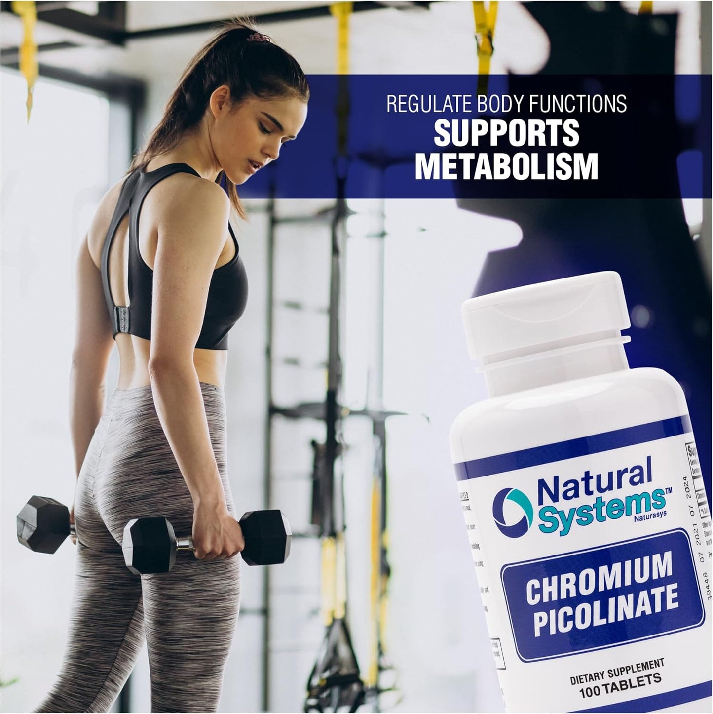 Naturasys Chromium Picolinate 200 Mcg - 100 Tablets - High Absorption Chromium Supplement for Active Living