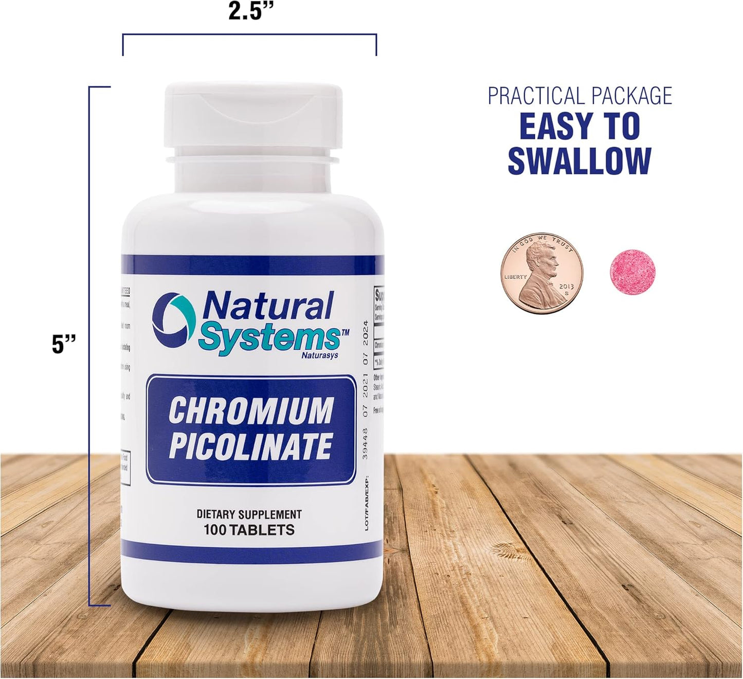 Naturasys Chromium Picolinate 200 Mcg - 100 Tablets - High Absorption Chromium Supplement for Active Living